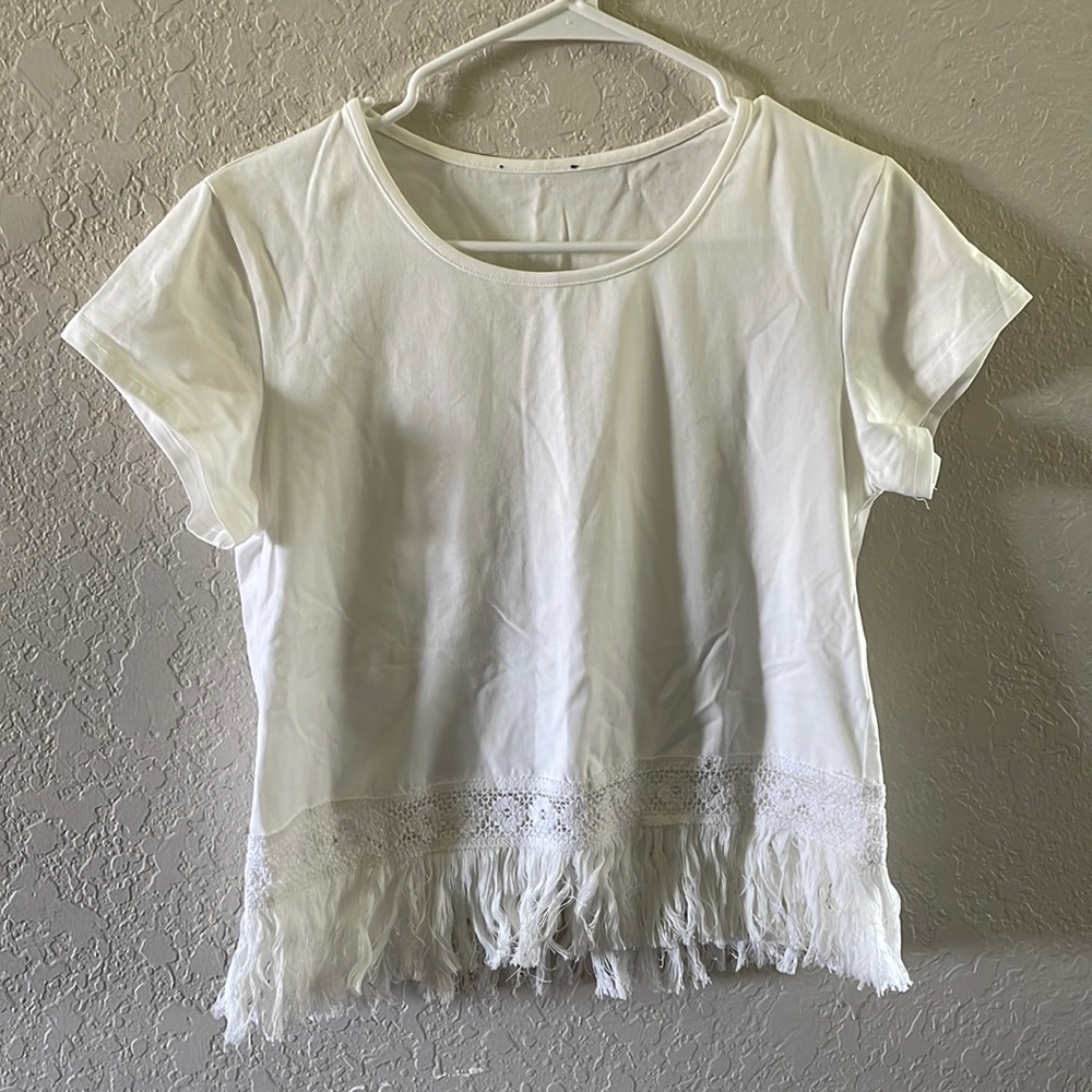 Lace Fringe Crop Top